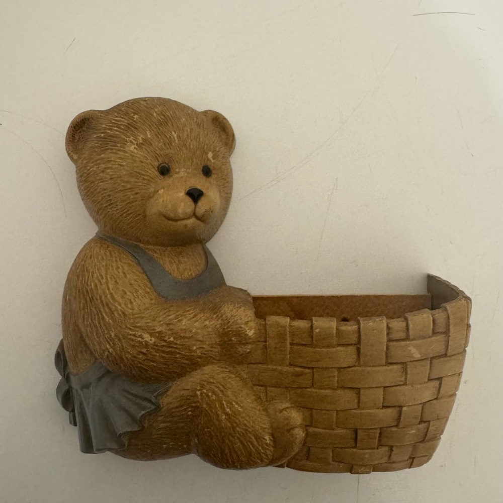 Burwood Brown Bear with Basket Wall Decor